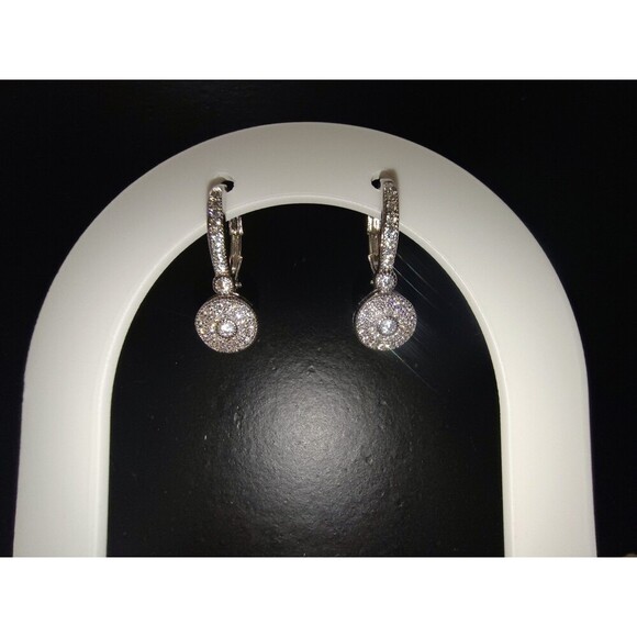 Unbranded Jewelry - Cubic Zirconia Small Loop Round Silver Earring For Pierced Ears